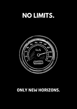No Limits Speedometer Minimalist Racing Wall Art