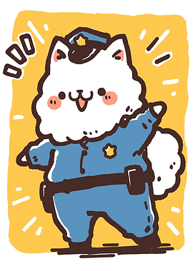 Cute Cartoon Police Dog