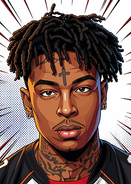 21 Savage Pop Art Portrait
