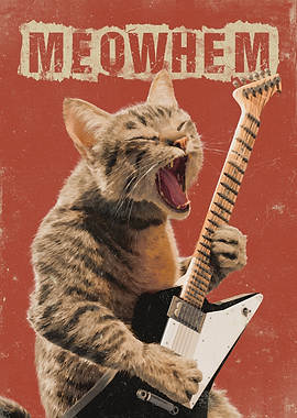 Rockstar Cat Playing Guitar