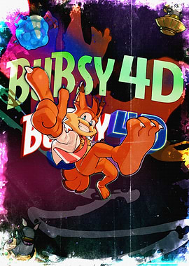 Bubsy 4D Video Game Poster