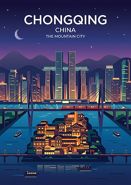 Chongqing Cityscape at Night