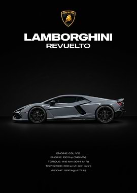 Lamborghini Revuelto Car Poster