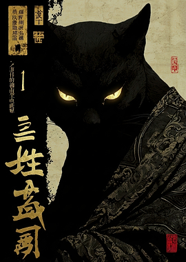 Black Cat in Traditional Japanese Attire