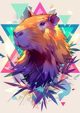 Stylized Capybara Portrait