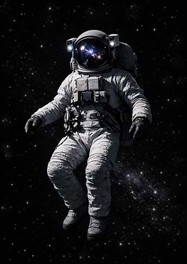 Astronaut floating in space