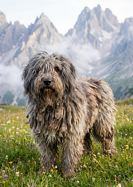 Shaggy Dog in a Mountain Meadow