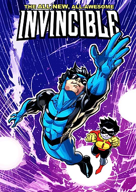Invincible and Kid Omni-Man Flying