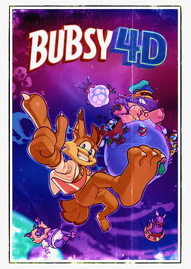 Bubsy 4D Video Game Poster