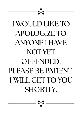 Apology Text Art