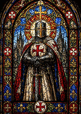 Stained Glass Knight Templar