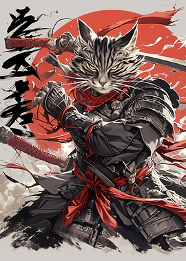Samurai Cat Warrior