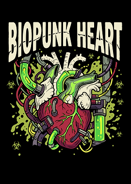 Biopunk Heart with Cybernetic Implants