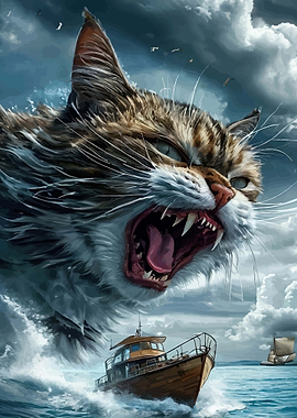 Giant Cat Attacks Boat