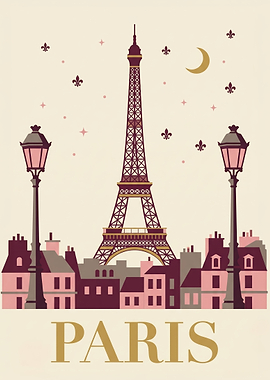 Parisian Cityscape with Eiffel Tower