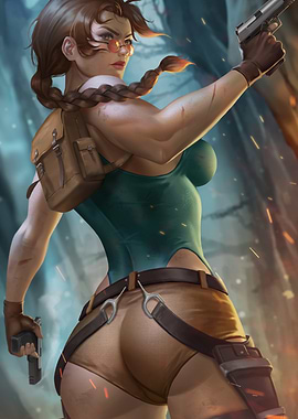 Lara Croft with Guns