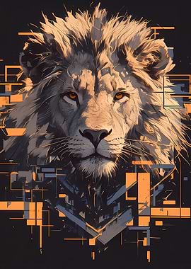 Digital Lion Portrait