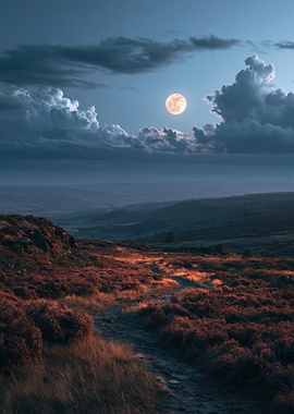 Moonlit Mountain Path