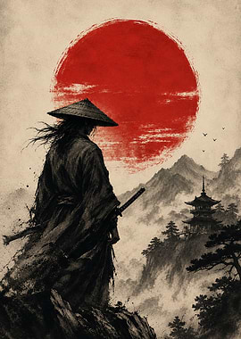Samurai Warrior Under the Rising Sun