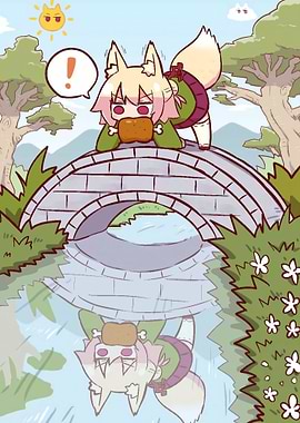 Kemomimichan on a Bridge