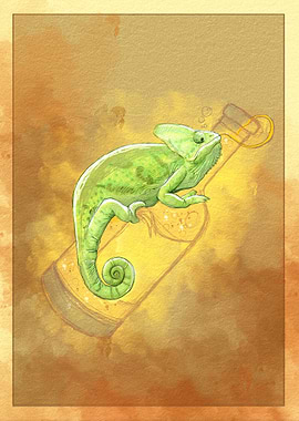 Chameleon on a Bottle