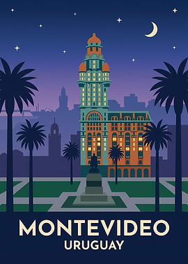 Montevideo Cityscape at Night