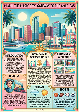 Miami: The Magic City Travel Poster