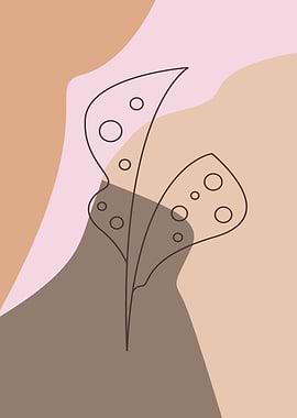 Abstract Plant Line Art