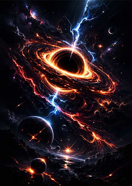 Cosmic Black Hole with Planets