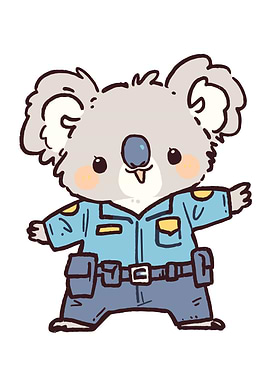 Cute Koala Police Officer