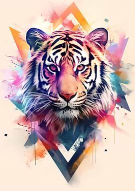 Abstract Tiger Portrait