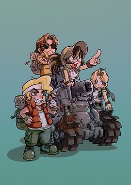 Metal Slug Characters on a Tank