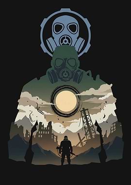 Post-Apocalyptic Gas Mask Silhouette