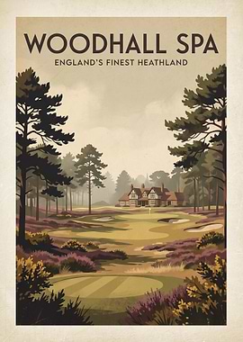 Woodhall Spa Golf Course Vintage Poster