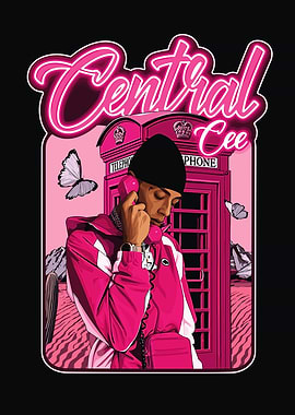 Central Cee with Pink Telephone Booth