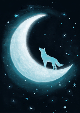 Wolf Howling at the Moon