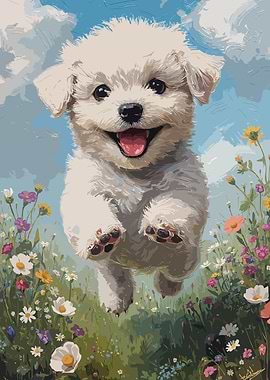 Joyful Puppy Painting