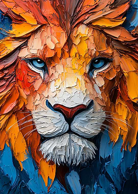 Textured Lion Portrait