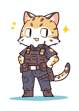Cute Cat Police Officer