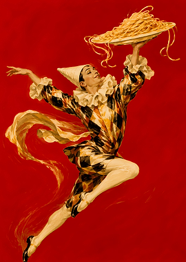 Harlequin with Spaghetti