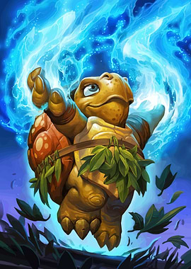 Cute Turtle Casting Blue Magic