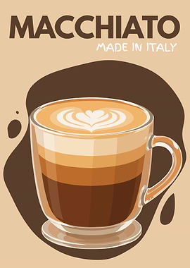 Macchiato Poster – Minimalist Italian Coffee Wall Art