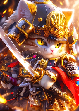 Samurai Cat Warrior