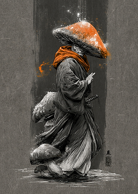 Mushroom Samurai Warrior
