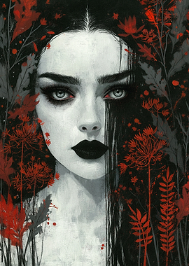 Dark Floral Witch Portrait