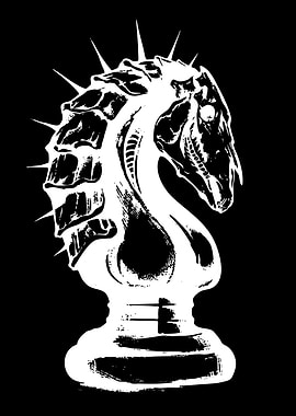Gothic Chess Knight Illustration