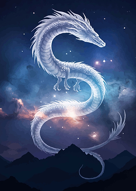 Celestial Dragon in Cosmic Nebula