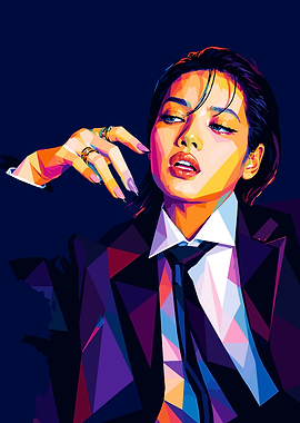 Pop Art Portrait of a Woman in a Suit