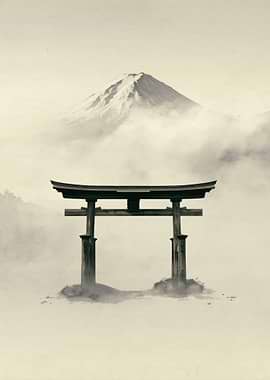 Torii Gate and Mount Fuji