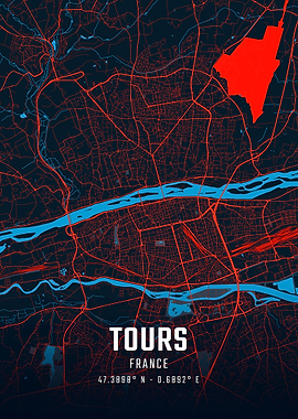 Tours France City Map